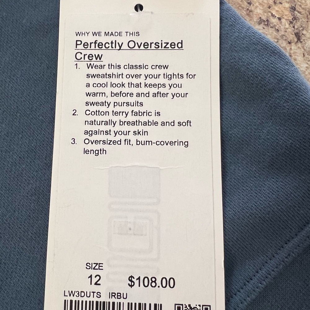 NWT Lululemon athleta perfectly oversized terry Steel Blue terry Sweatshirt 12 - Picture 2 of 8
